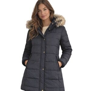 Lauren Ralph Lauren 60% Down Puffer Coat Fur Hood‎ Black XL Winter Parka Jacket